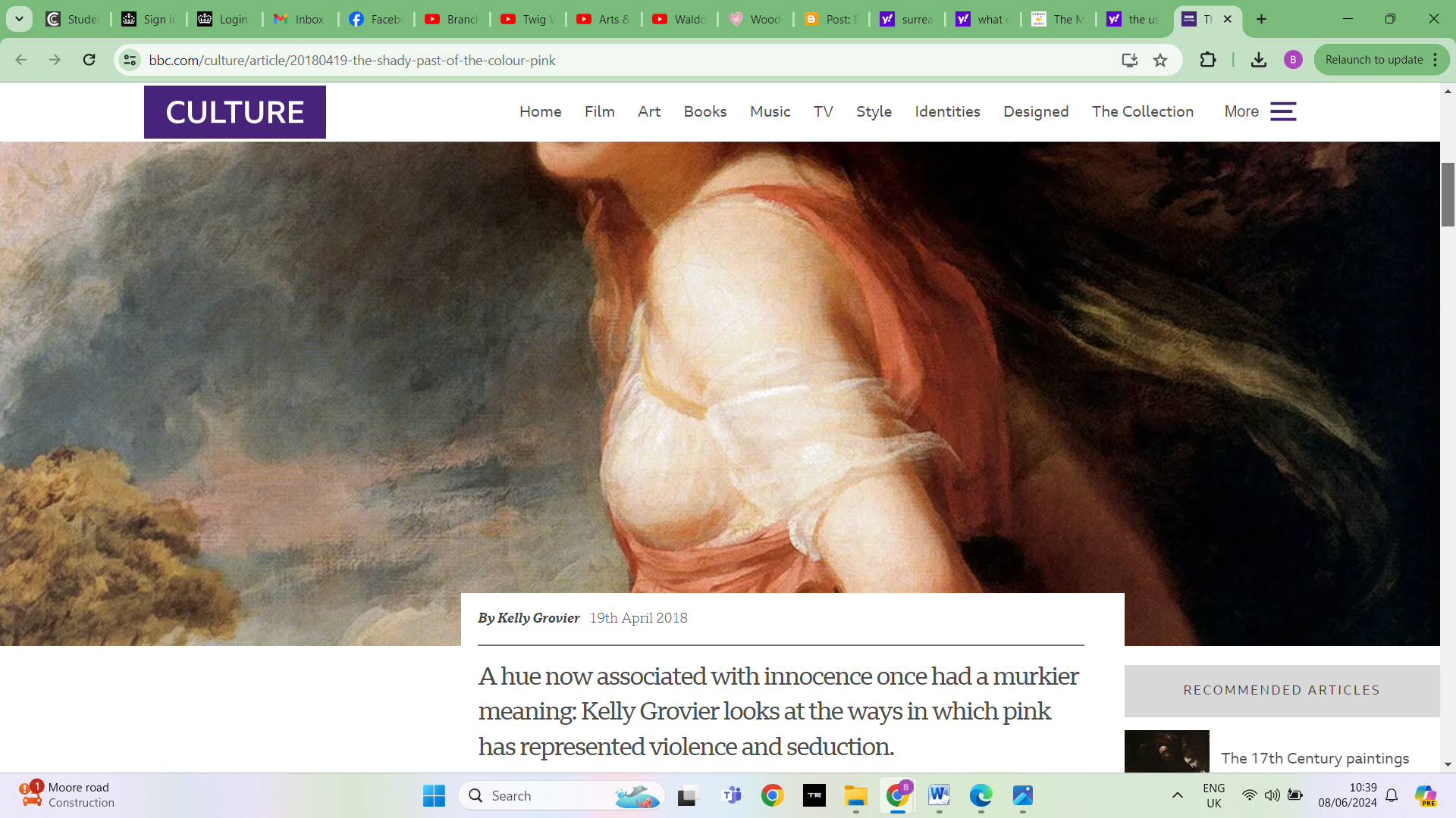 The shady past of pink