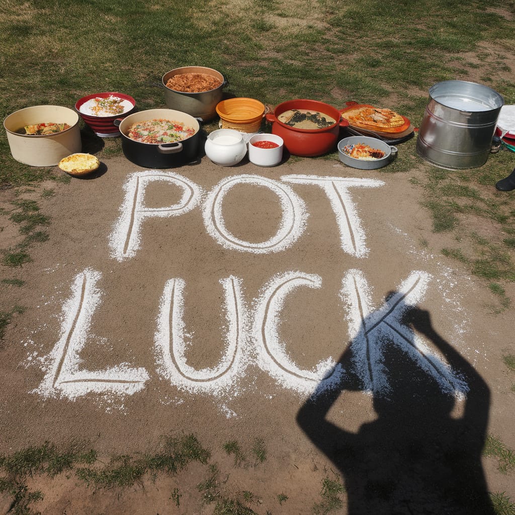 Messing about with the PotLuck logo/ branding using nightcafe creator